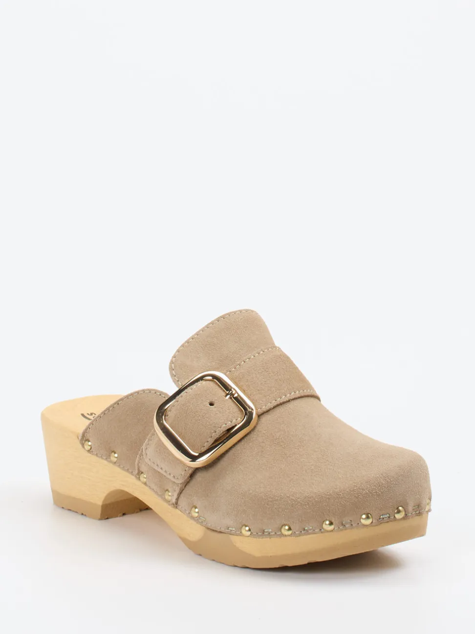Softclox – Clogs aus Veloursleder mit Holzsohle