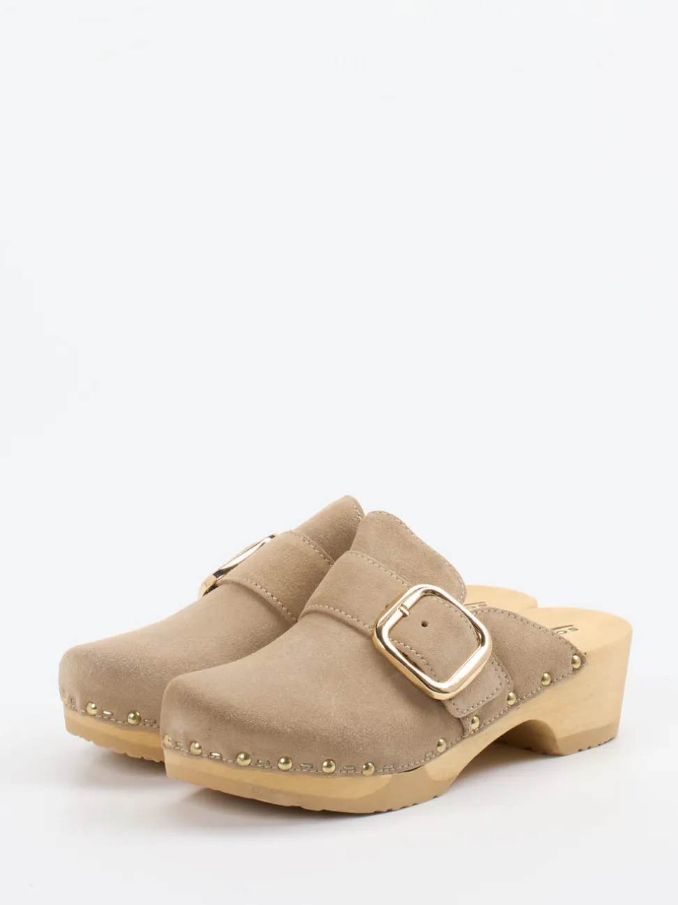 Softclox – Clogs aus Veloursleder mit Holzsohle