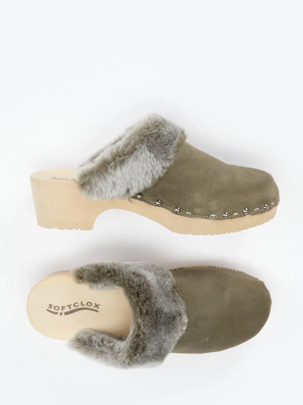 Softclox – Clogs aus Veloursleder mit Lammfell