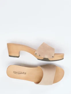 Softclox – Clogs aus Veloursleder mit Holzsohle