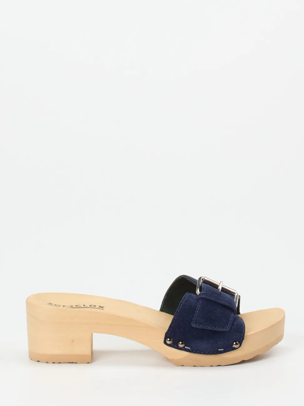 Softclox – Clogs aus Veloursleder in Dunkelblau
