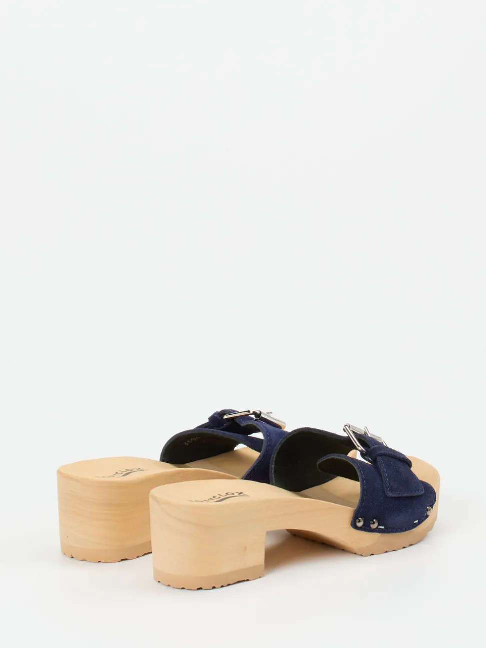 Softclox – Clogs aus Veloursleder in Dunkelblau