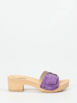 Softclox – Clogs aus Veloursleder in Flieder