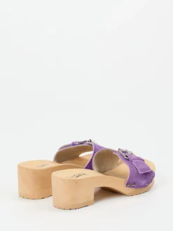 Softclox – Clogs aus Veloursleder in Flieder