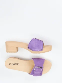 Softclox – Clogs aus Veloursleder in Flieder
