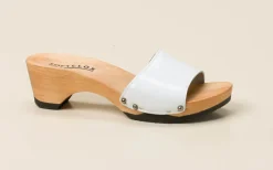 Softclox – Clog-Sandale aus Lackleder Weiß