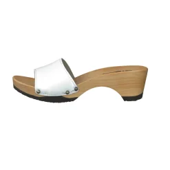 Softclox – Clog-Sandale aus Lackleder Weiß