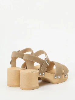 Softclox – Clogsandalen aus Veloursleder braun