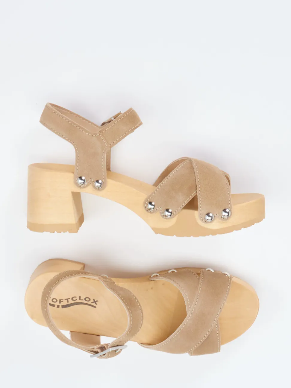 Softclox – Clogsandalen aus Veloursleder braun