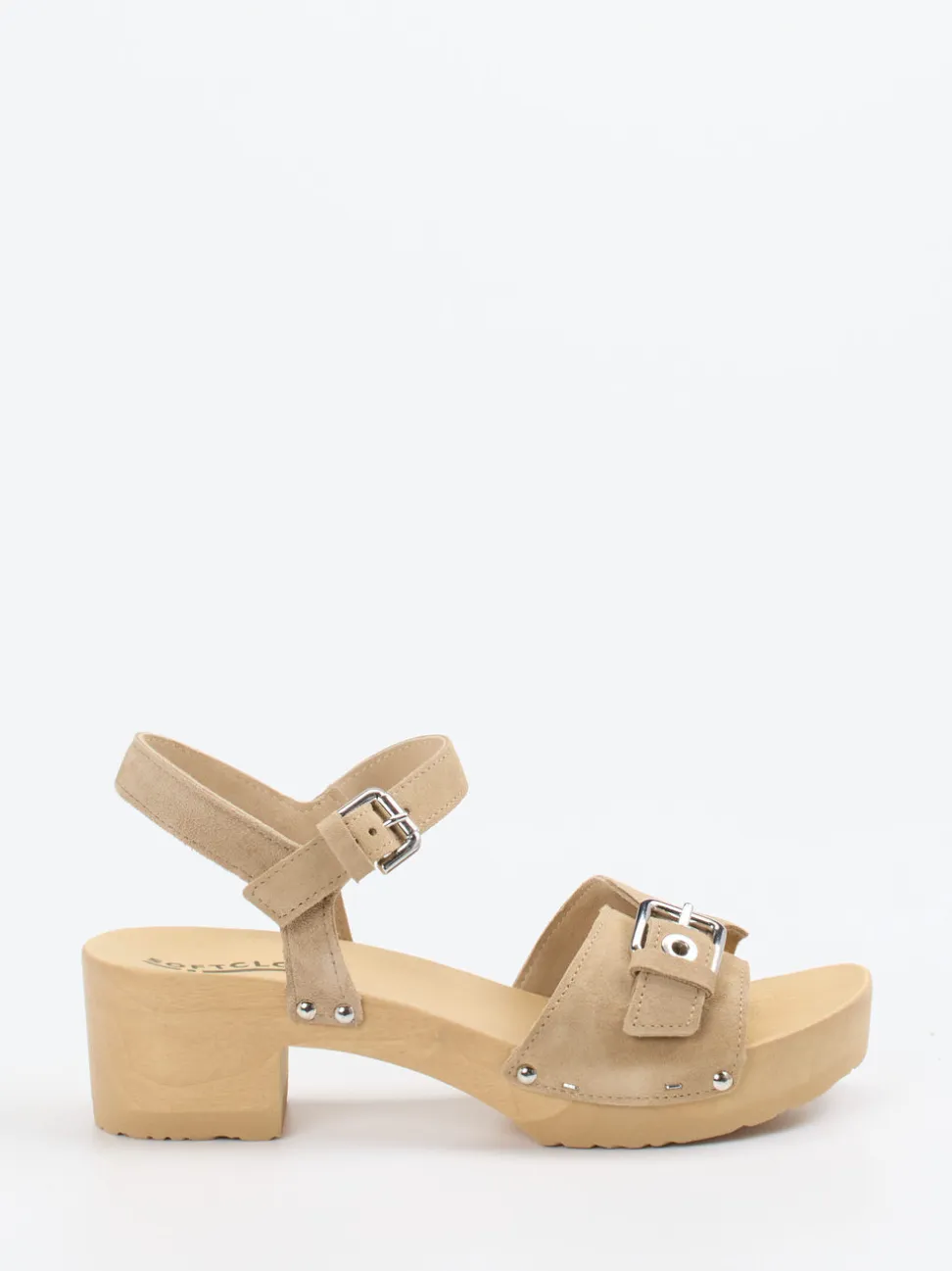 Softclox – Clogsandalen aus Veloursleder sandbeige