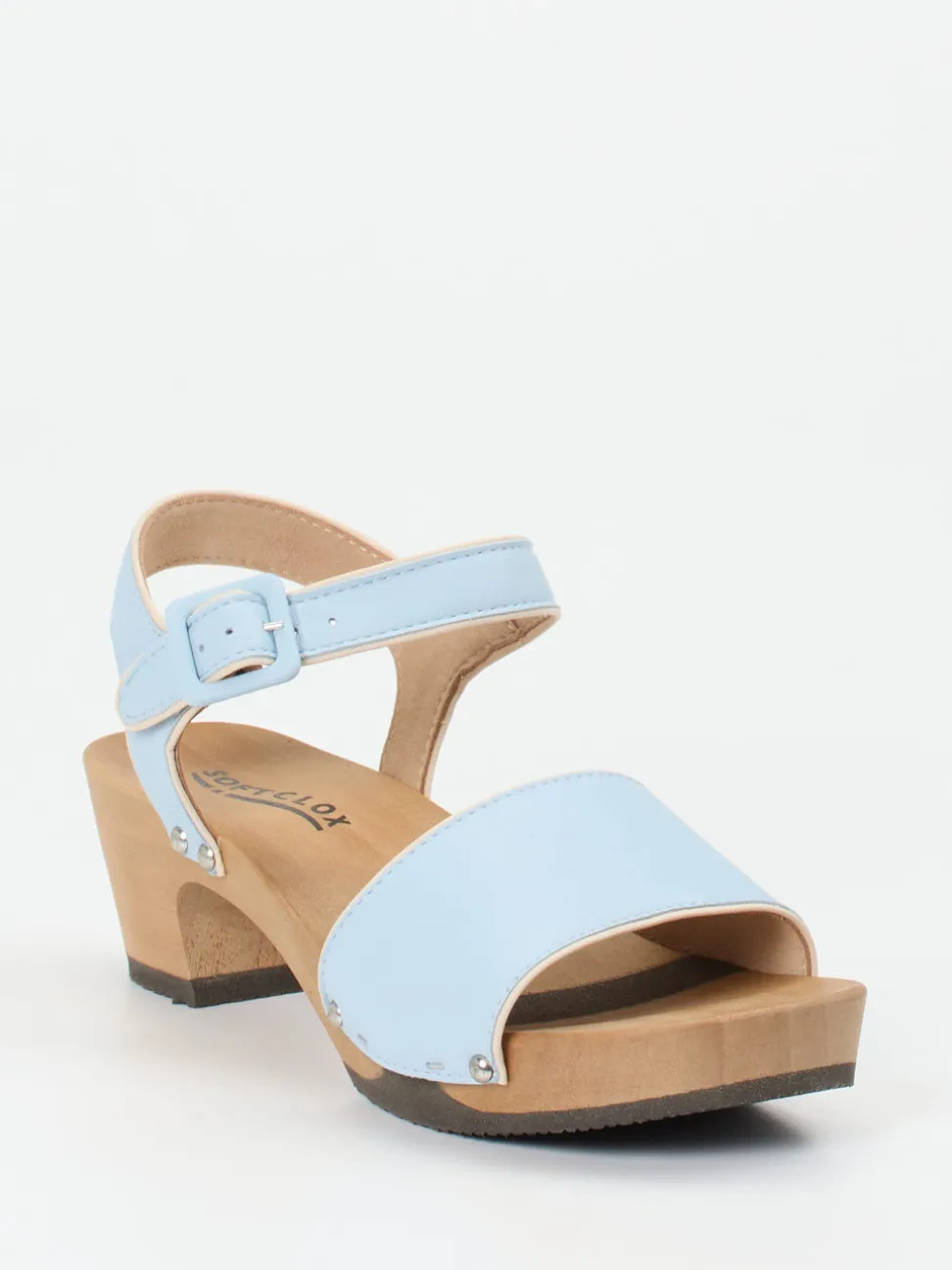 Softclox – Clogsandalen aus Lammleder in Hellblau