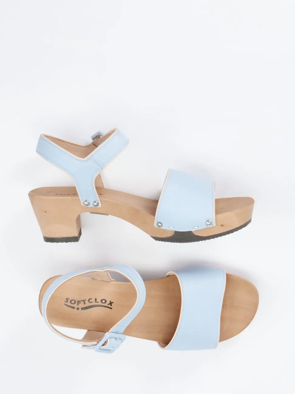 Softclox – Clogsandalen aus Lammleder in Hellblau