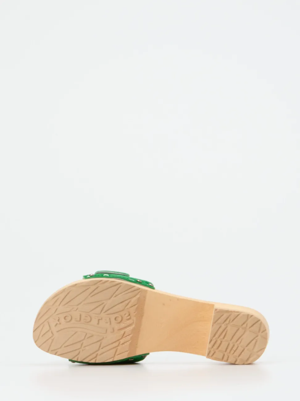 Softclox – Damen-Clogs aus Veloursleder grün