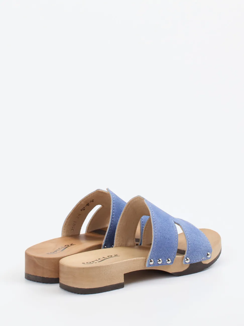 Softclox – Pantolette aus Textil mit Holzsohle