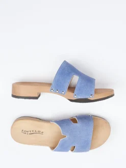 Softclox – Pantolette aus Textil mit Holzsohle