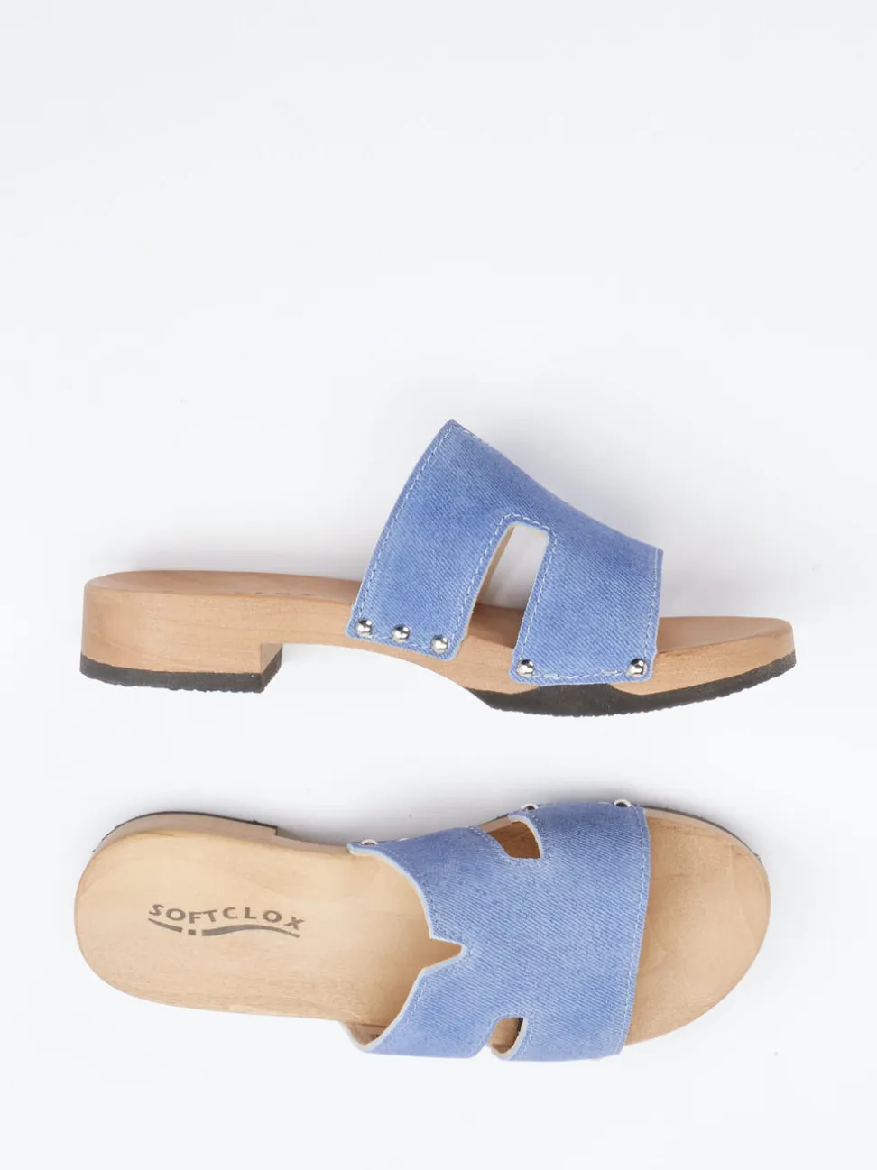 Softclox – Pantolette aus Textil mit Holzsohle