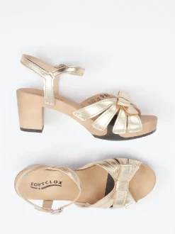 Softclox – Riemchensandale aus Metallicleder Gold