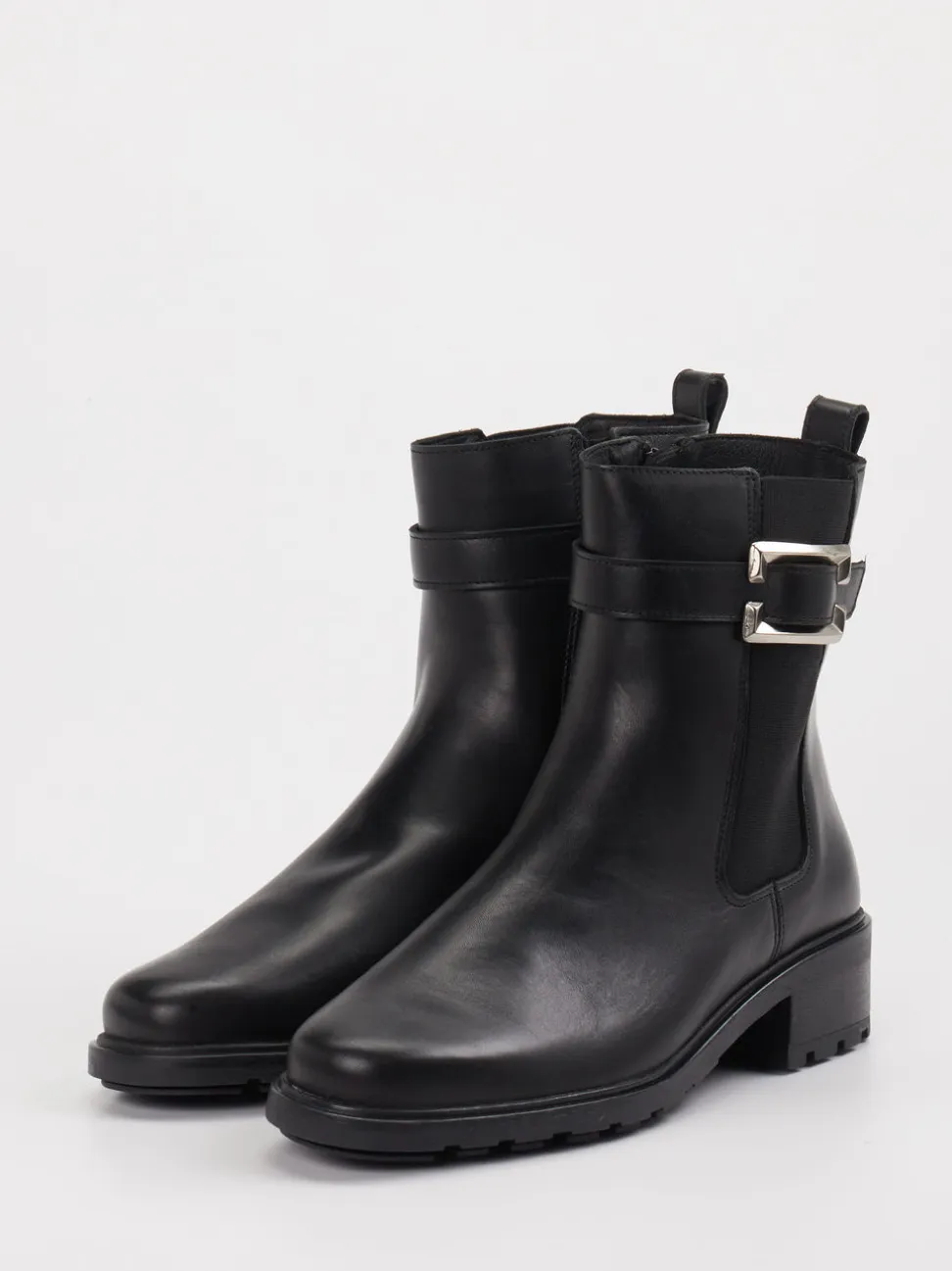 Solidus – Biker-Stiefelette aus Leder schwarz
