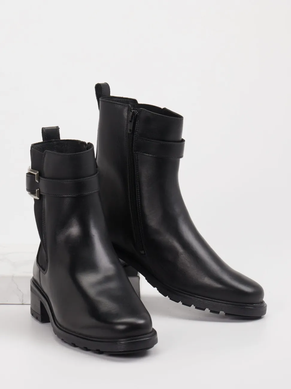 Solidus – Biker-Stiefelette aus Leder schwarz