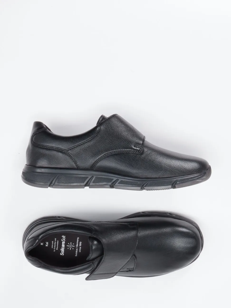 Solidus – Klettslipper aus Kalbleder schwarz