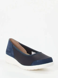 Solidus – Komfort-Ballerinas aus Stretch und Veloursleder