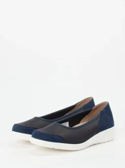 Solidus – Komfort-Ballerinas aus Stretch und Veloursleder
