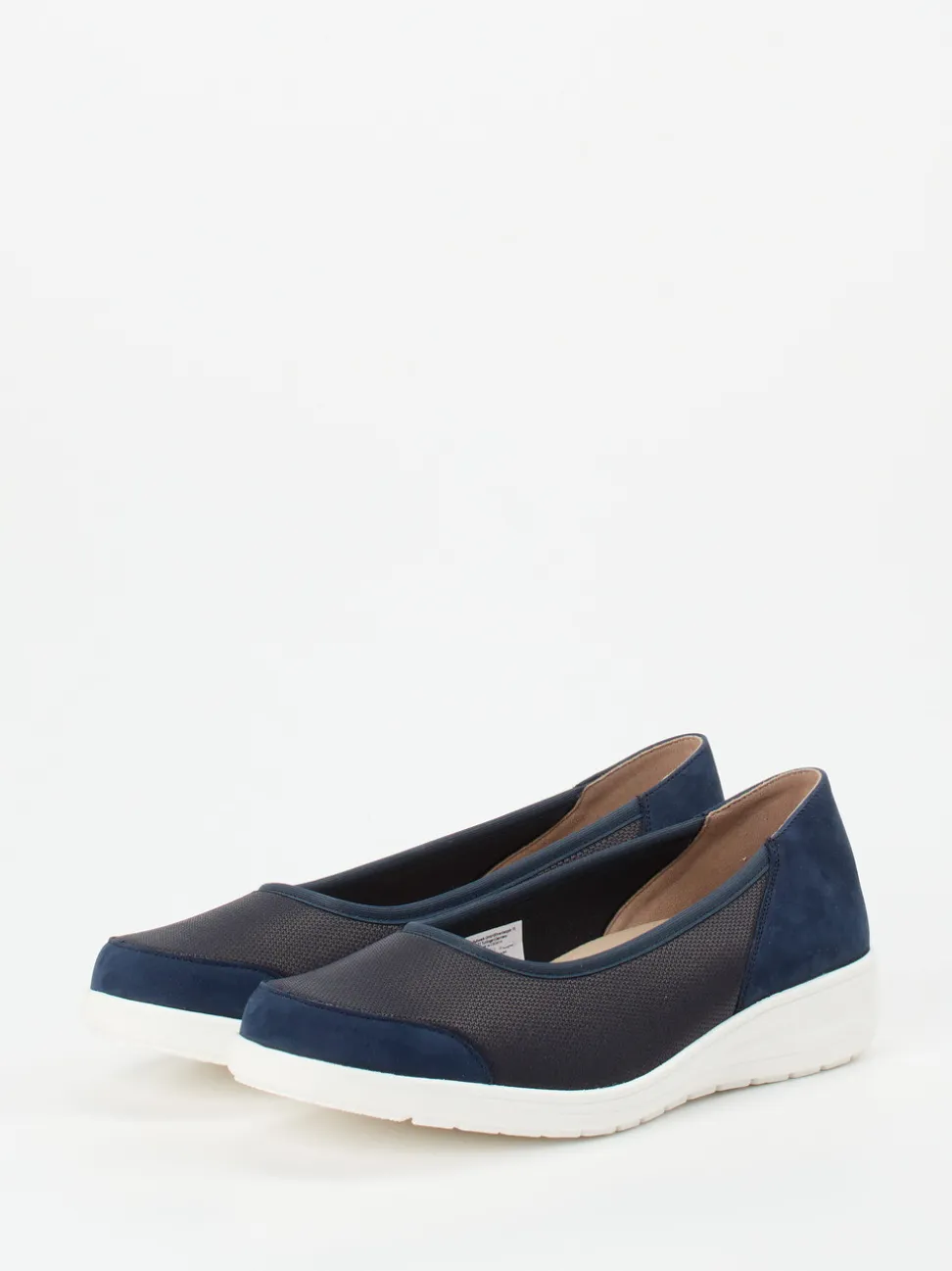 Solidus – Komfort-Ballerinas aus Stretch und Veloursleder
