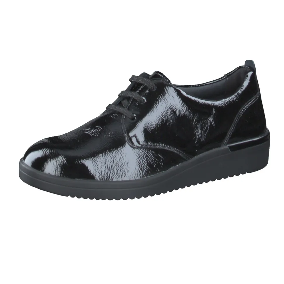 Solidus – Komfort-Halbschuh aus Lackleder schwarz