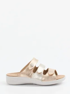 Solidus – Komfort-Pantolette aus Metallicleder beige