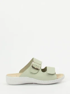 Solidus – Komfort-Pantolette aus Nubukleder Salbeigrün