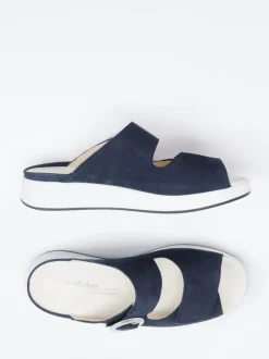 Solidus – Komfort-Pantolette aus Nubukleder Blau