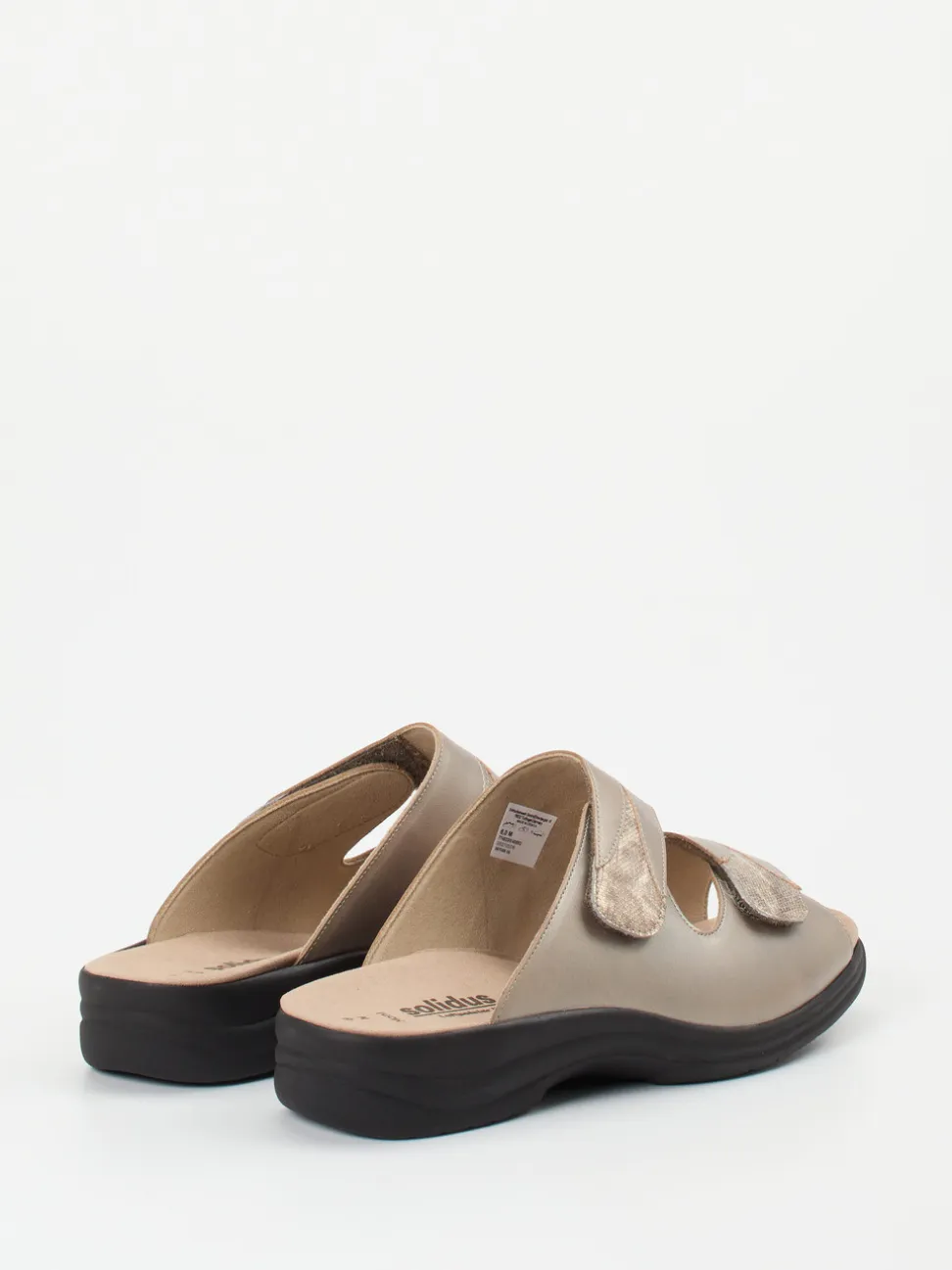 Solidus – Komfort-Pantoletten aus Metallicleder champagner