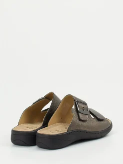 Solidus – Komfort-Pantolette aus Metallicleder bronzebraun