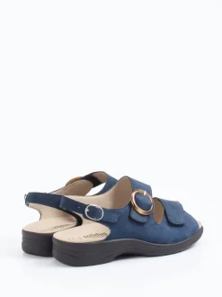 Solidus – Komfort-Sandale aus Nubukleder blau