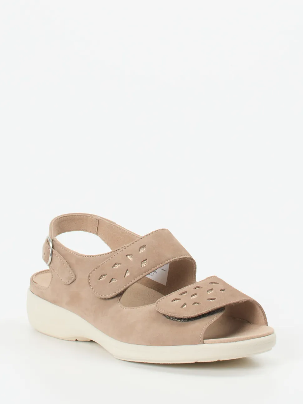Solidus – Komfortsandale aus Nubukleder in Beige