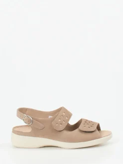 Solidus – Komfortsandale aus Nubukleder in Beige