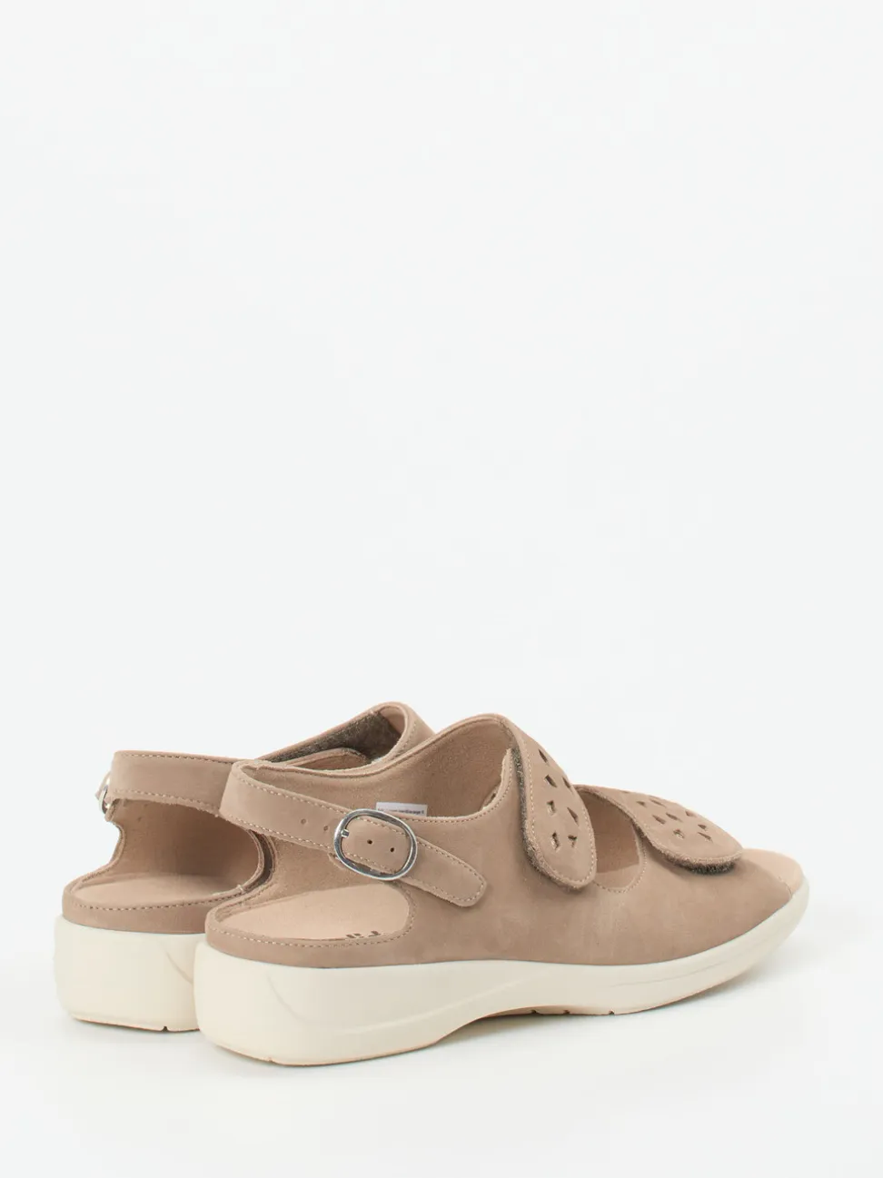 Solidus – Komfortsandale aus Nubukleder in Beige