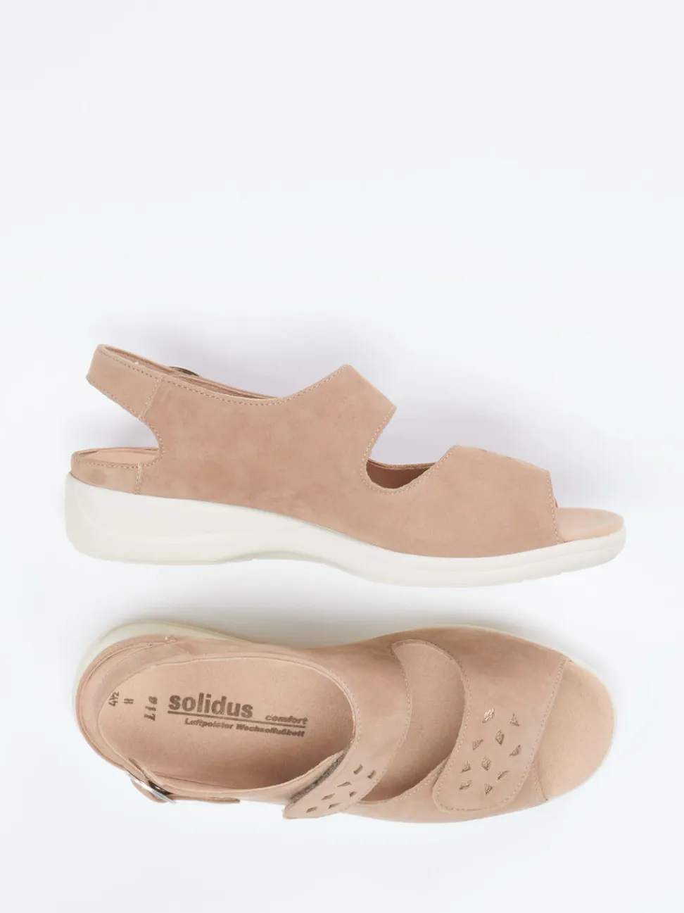 Solidus – Komfortsandale aus Nubukleder in Beige