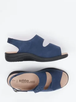 Solidus – Komfortsandale aus Nubukleder blau