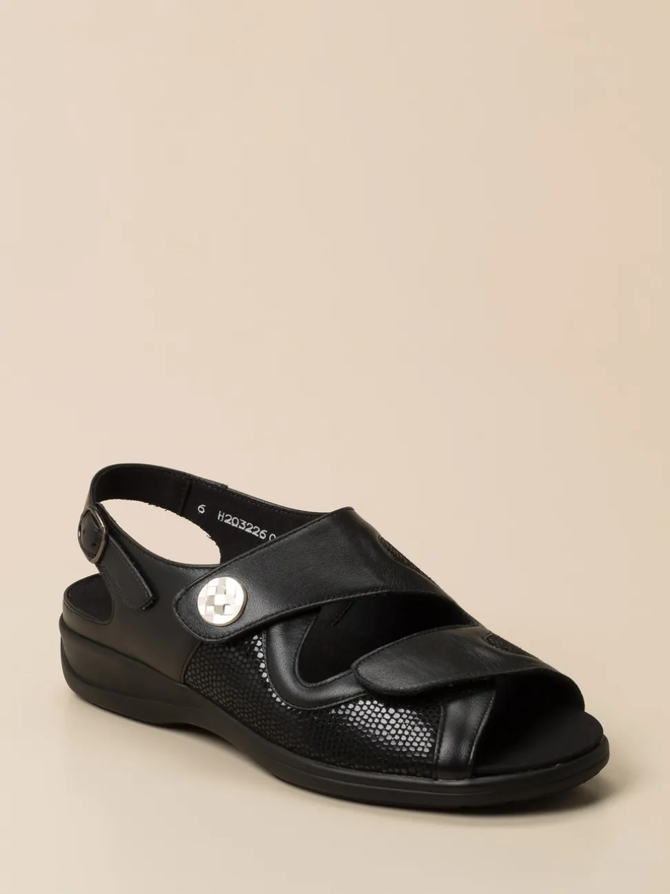 Solidus – Komfortsandalen aus Kalbleder schwarz