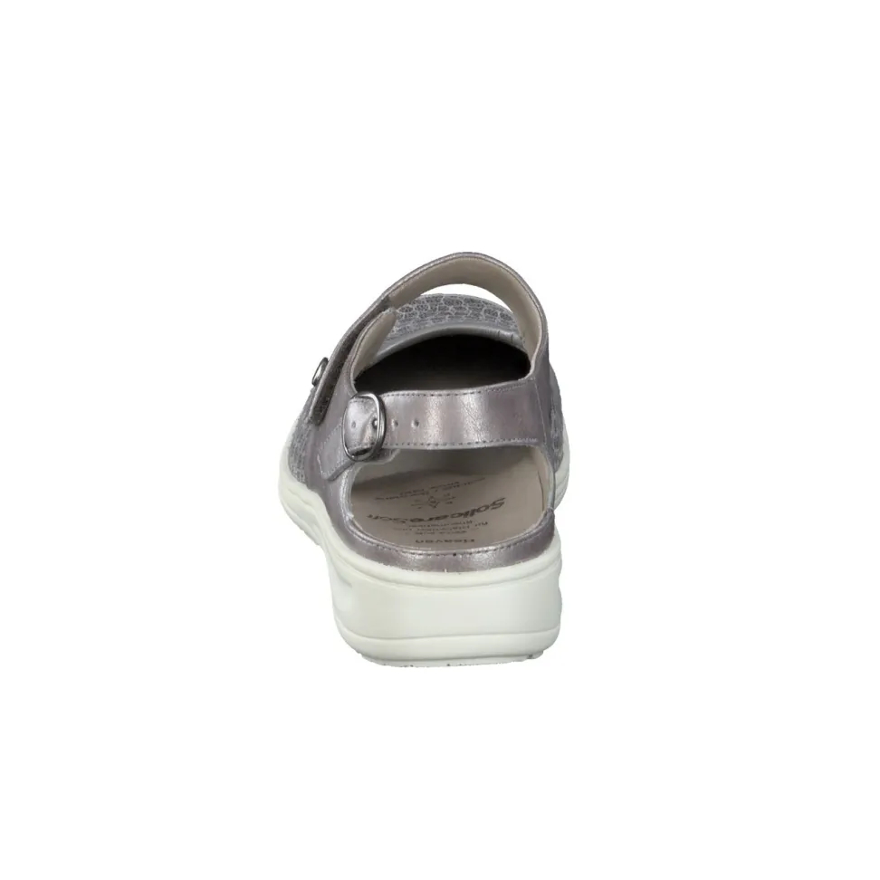 Solidus – Komfort-Slingback aus Stretchleder silber