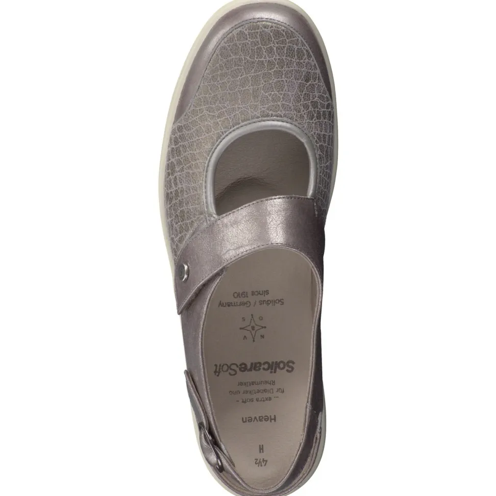 Solidus – Komfort-Slingback aus Stretchleder silber