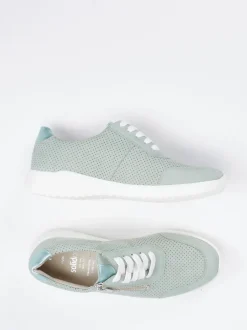 Solidus – Komfort-Sneaker aus Nubukleder salbeigrün