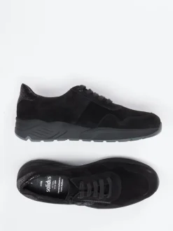 Solidus – Komfort-Sneaker aus Veloursleder schwarz