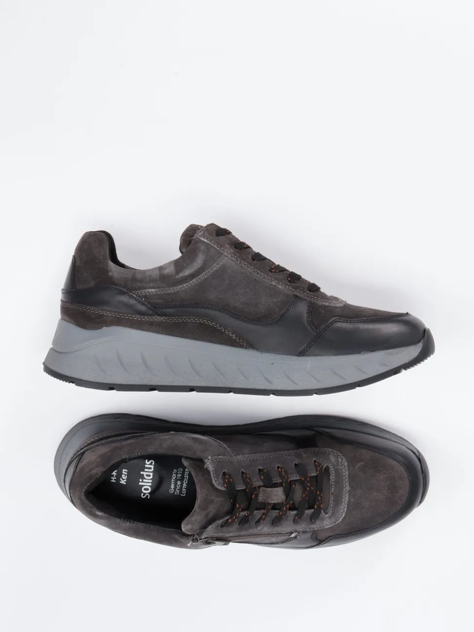 Solidus – Komfort-Sneaker aus Veloursleder grau