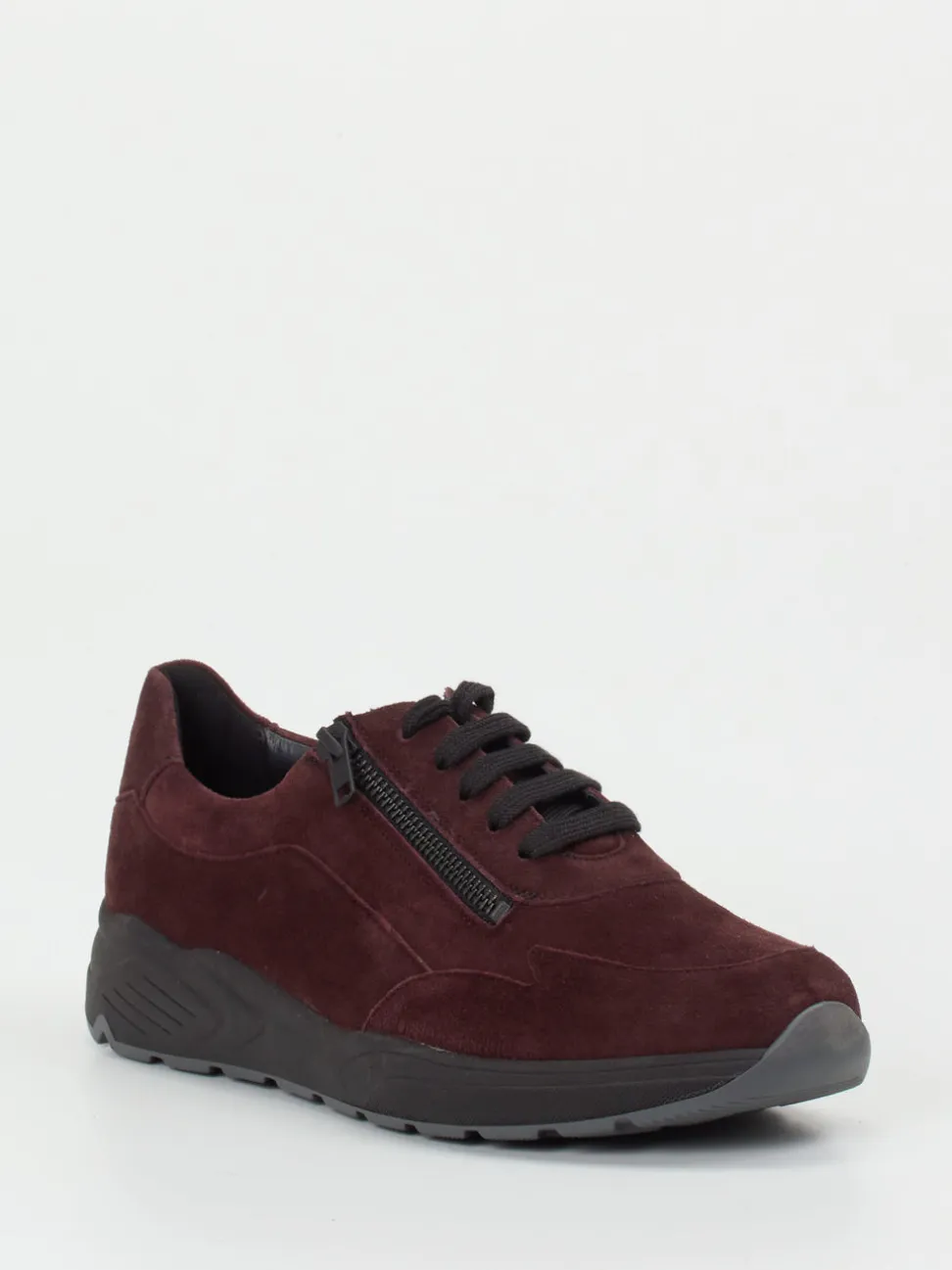 Solidus – Komfort-Sneaker aus Veloursleder bordeauxrot