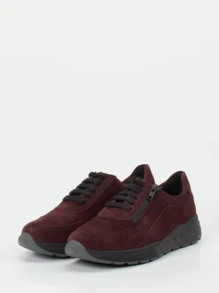 Solidus – Komfort-Sneaker aus Veloursleder bordeauxrot
