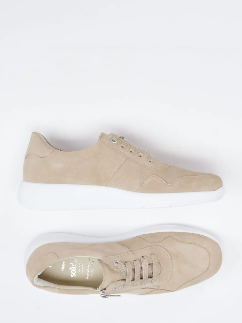 Solidus – Komfort-Sneaker aus Veloursleder beige