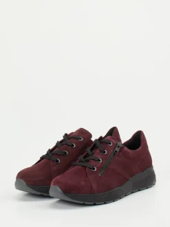 Solidus – Komfort-Sneaker aus Veloursleder bordeaux