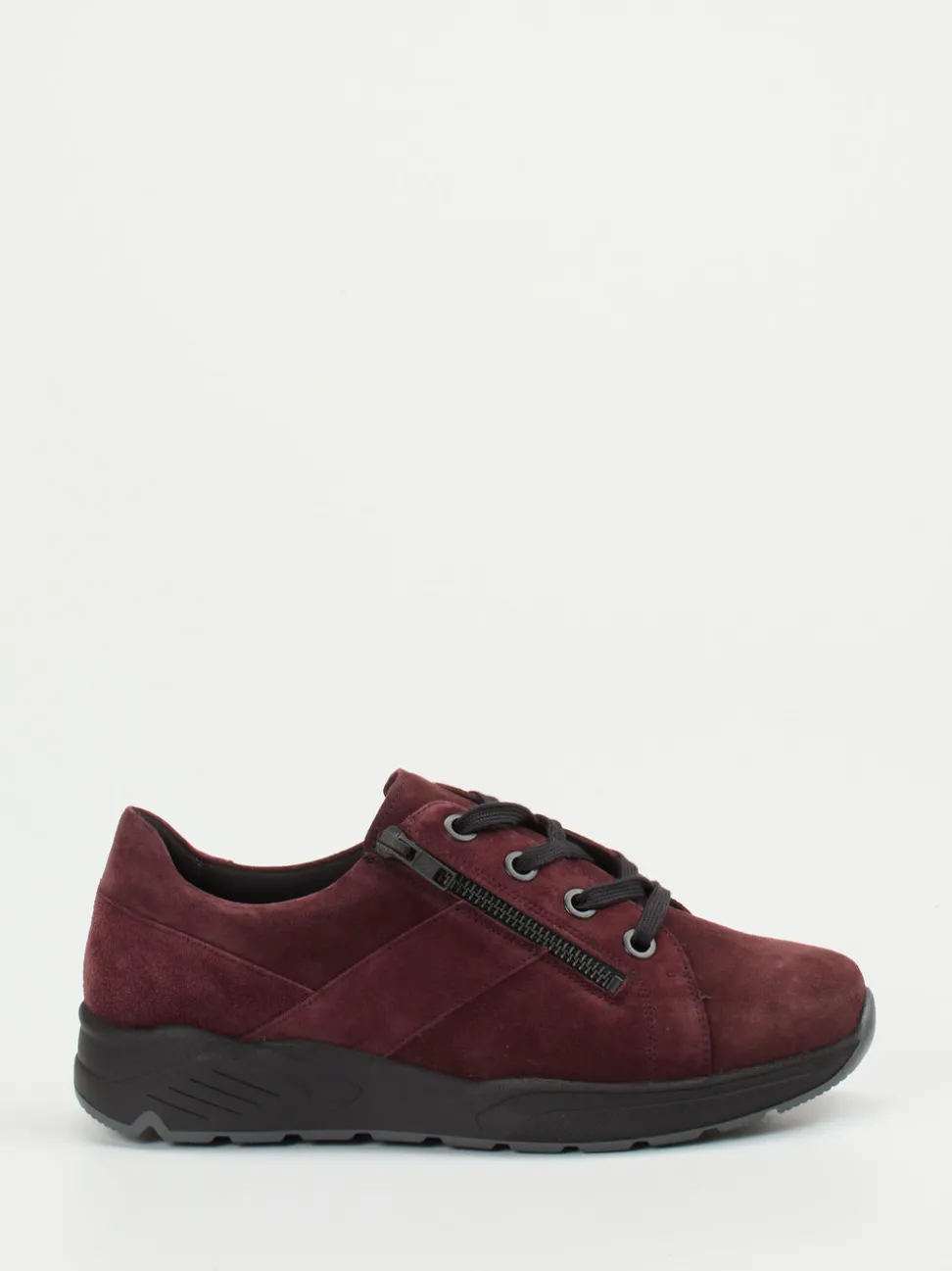 Solidus – Komfort-Sneaker aus Veloursleder bordeaux